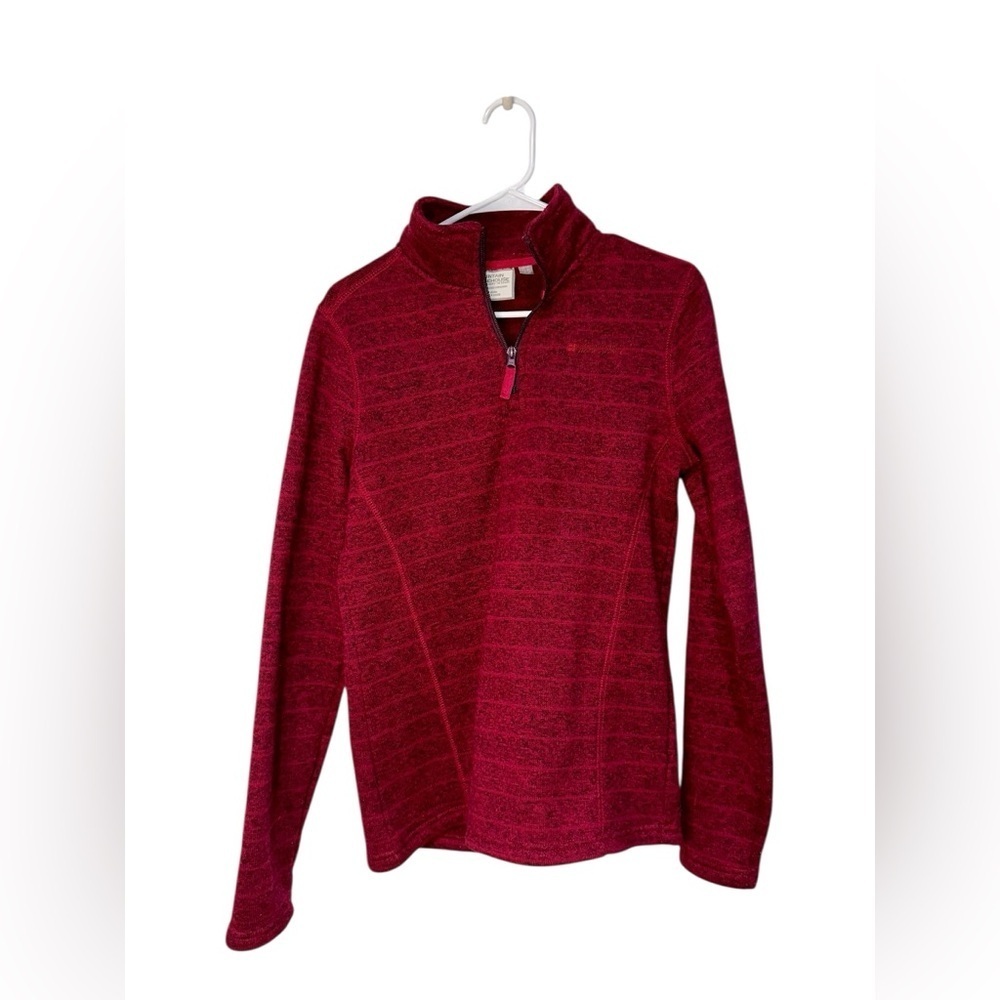 Women's Mountain Warehouse Red Knit Quarter-Zip Pullover 10 (cozy, warm, hiking)